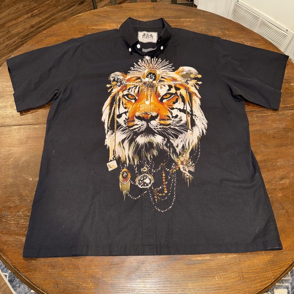 Jonvi Design Lion King Print Button Up Shirt XL Excellent Used Condition